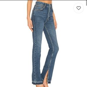 Free People High Waist Split Hem Boot Cut Jeans